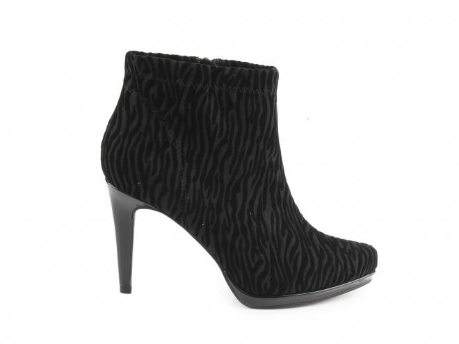 Tamaris - Elegantní polokozačky na zip se vzorem zebry 1-25376-25 Tamaris - Elegantní polokozačky na zip se vzorem zebry 1-25376-25