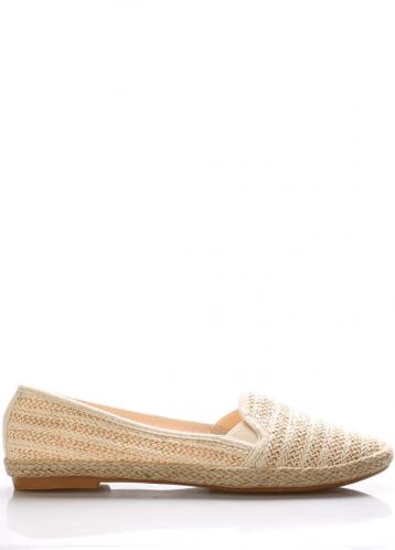 Béžové espadrilky se zlatými pruhy Monshoe 41 Béžové espadrilky se zlatými pruhy Monshoe 41