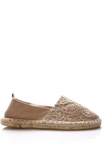 Béžové espadrilky s krajkou Monshoe 41 Béžové espadrilky s krajkou Monshoe 41