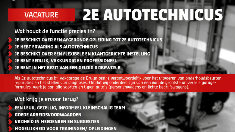 Wij zoeken een 2e Autotechnicus!