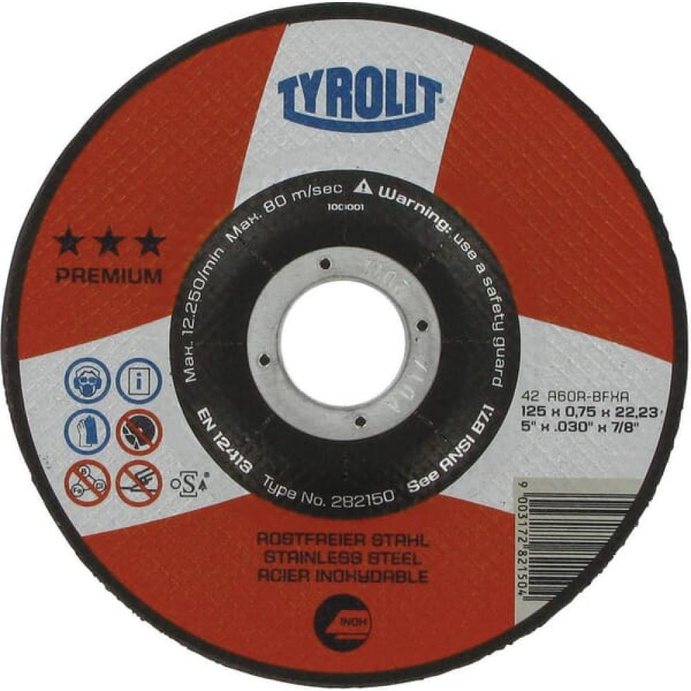 Doorslijpschijf Premium, rvs 125x0,75
