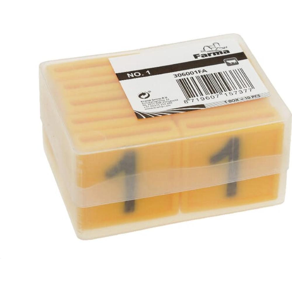 Markeernummer, No. 1 geel 45x45mm