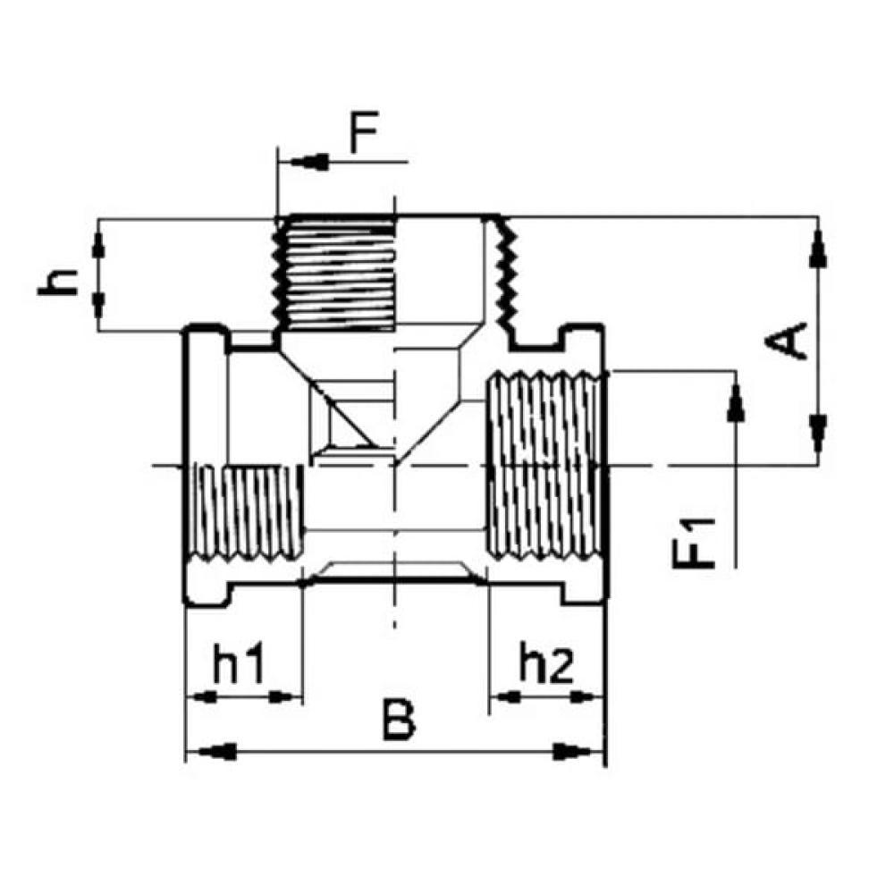 T-stuk 2xbi 1/2" + 1xbu 1"