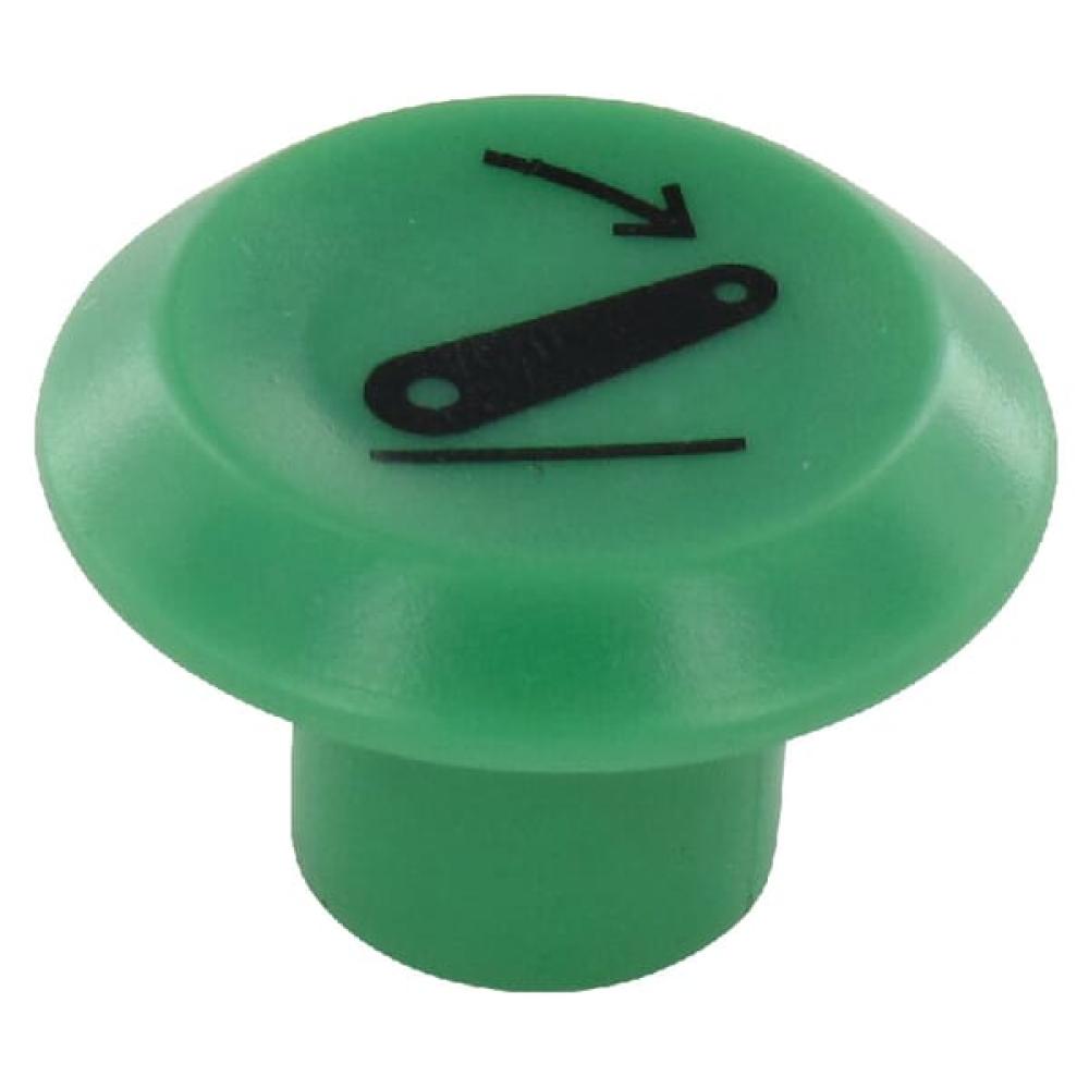 Embleem, hefinrichting omlaag, rond, groen