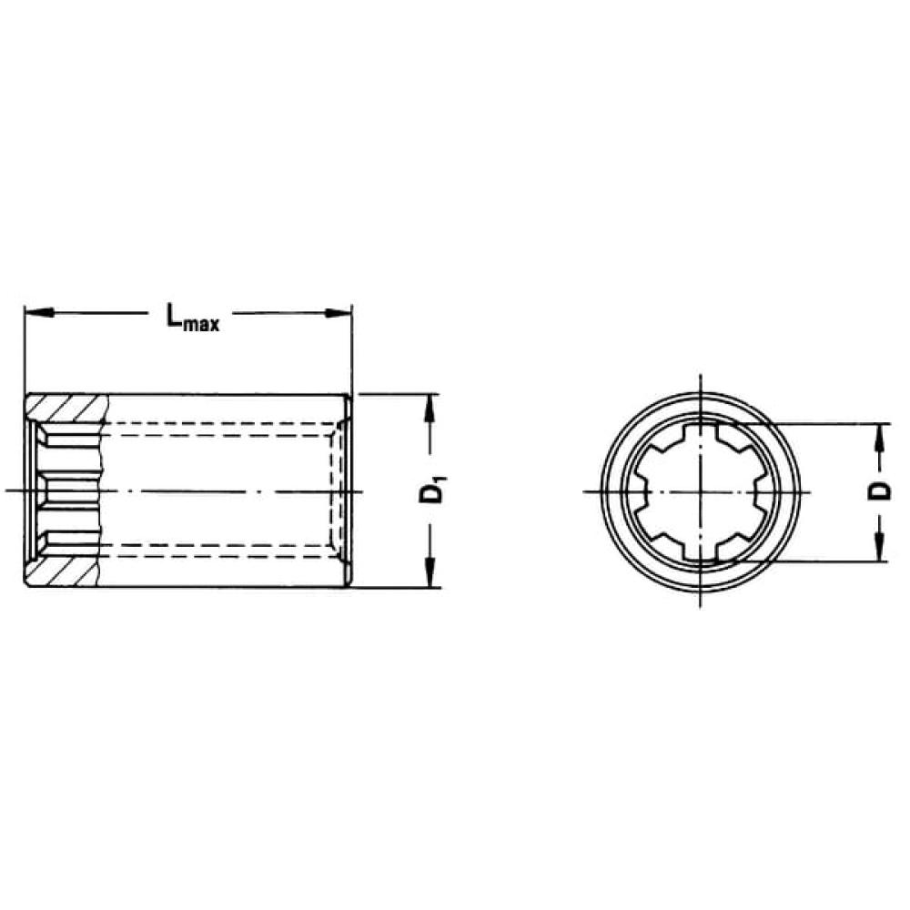 Profielbus 1-3/8" (6) L=160 mm