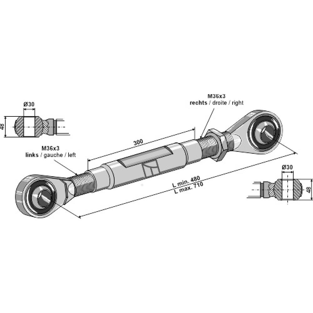 Topstang M36x3 - Cat.III