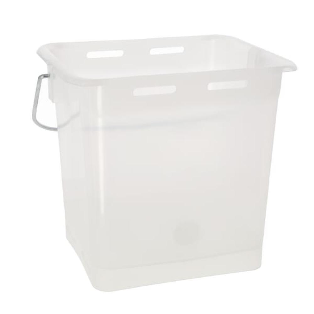 Feeding bucket 13l, white transp., with scale, no acces.