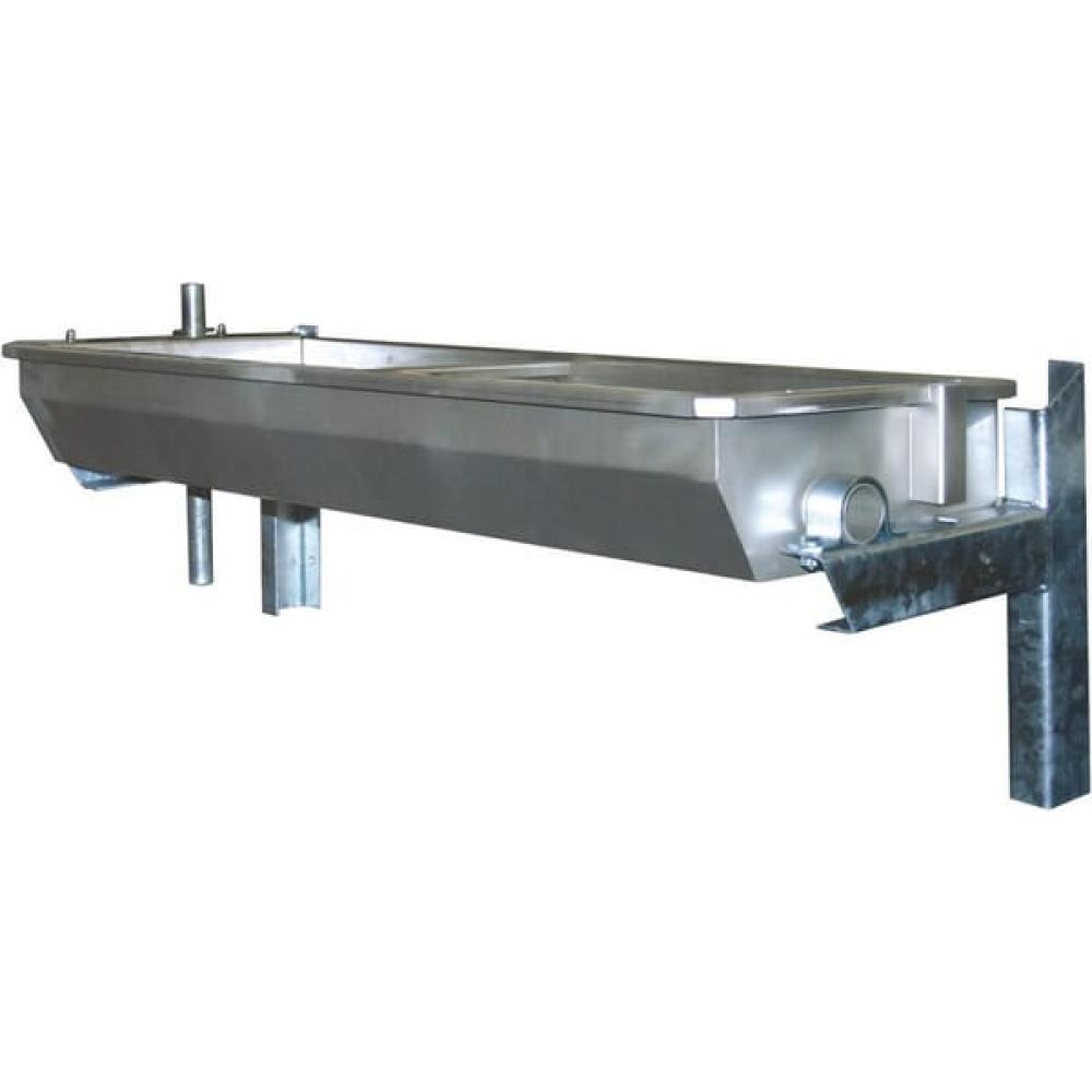 Tip trough stainless 2.0m wall mounting 70l