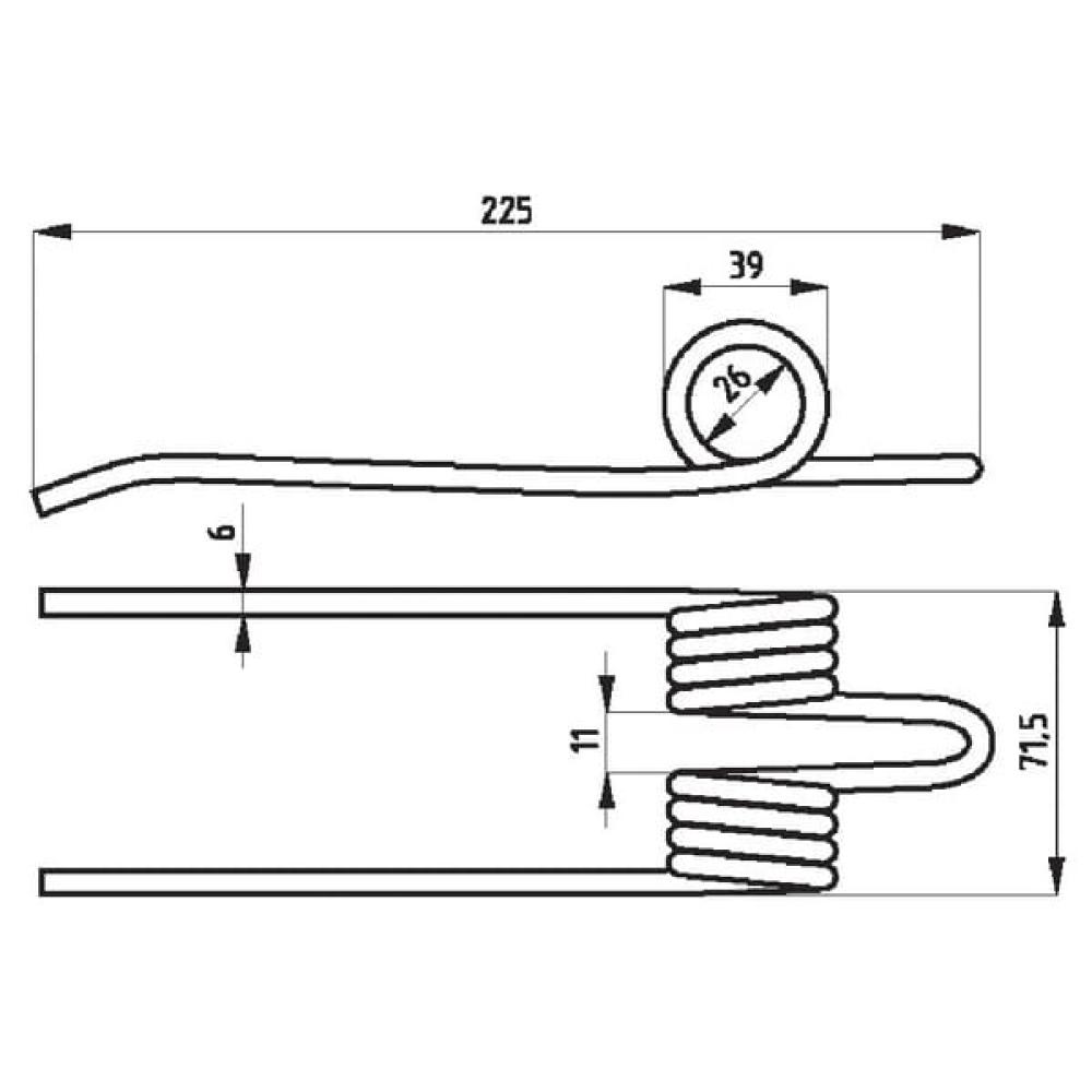 Pick-up Zinken, 220 x 70 x 41, Ø 6