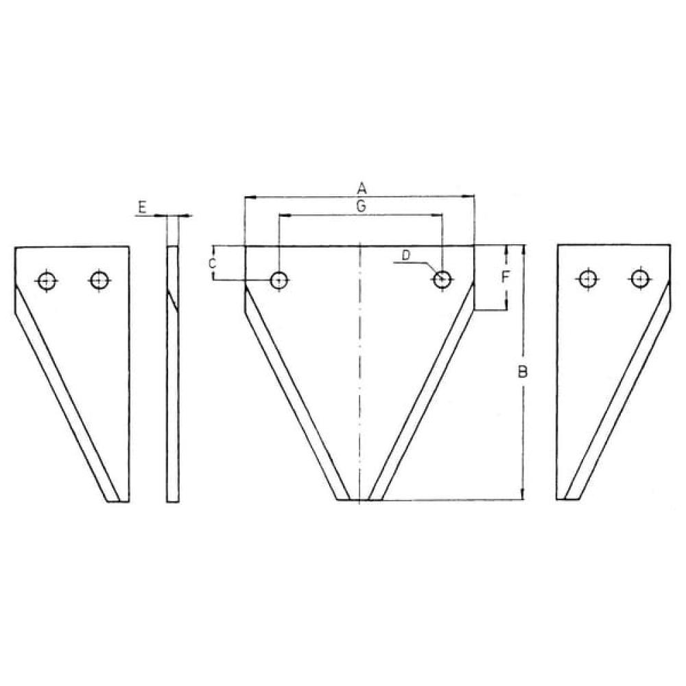Messerteil unter dem Wellenschliff 3 mm.