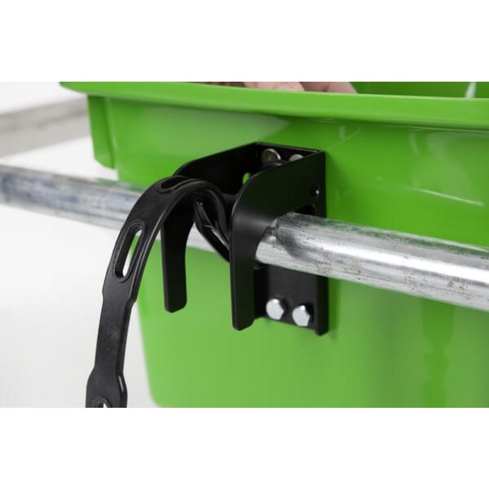 Angled front view with bag zipped and handles upright.