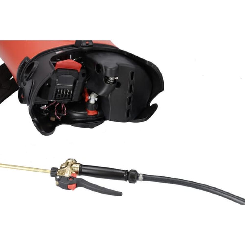 Angled front view with bag zipped and handles upright.