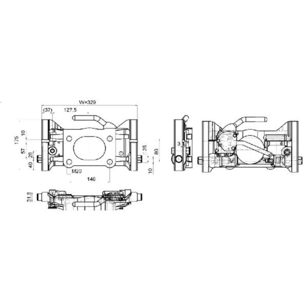Adapterplaat 330 mm H160