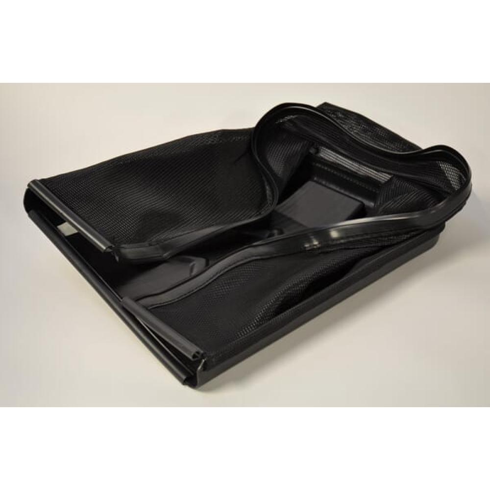 Angled front view with bag zipped and handles upright.