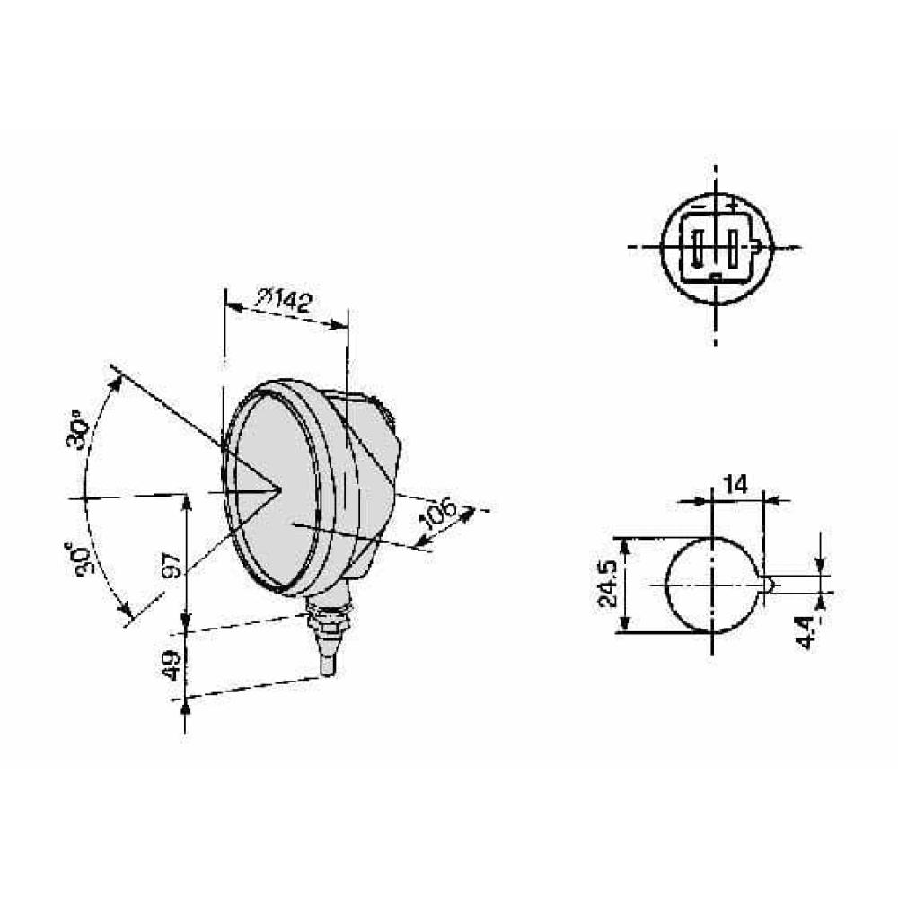 Koplamp 136 mm