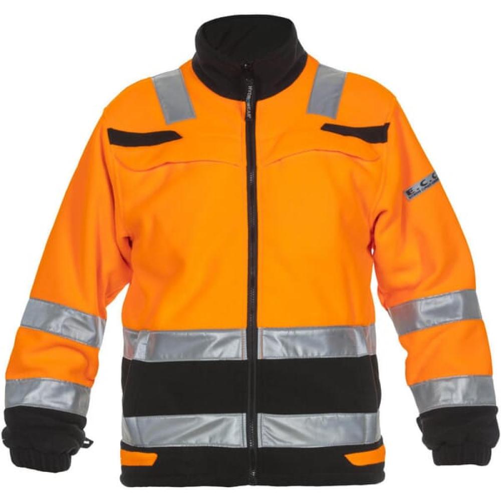 Fleecejas, oranje-zwart, M