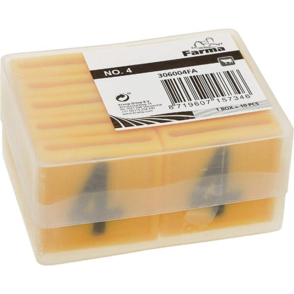 Markeernummer, No. 4 geel 45x45mm