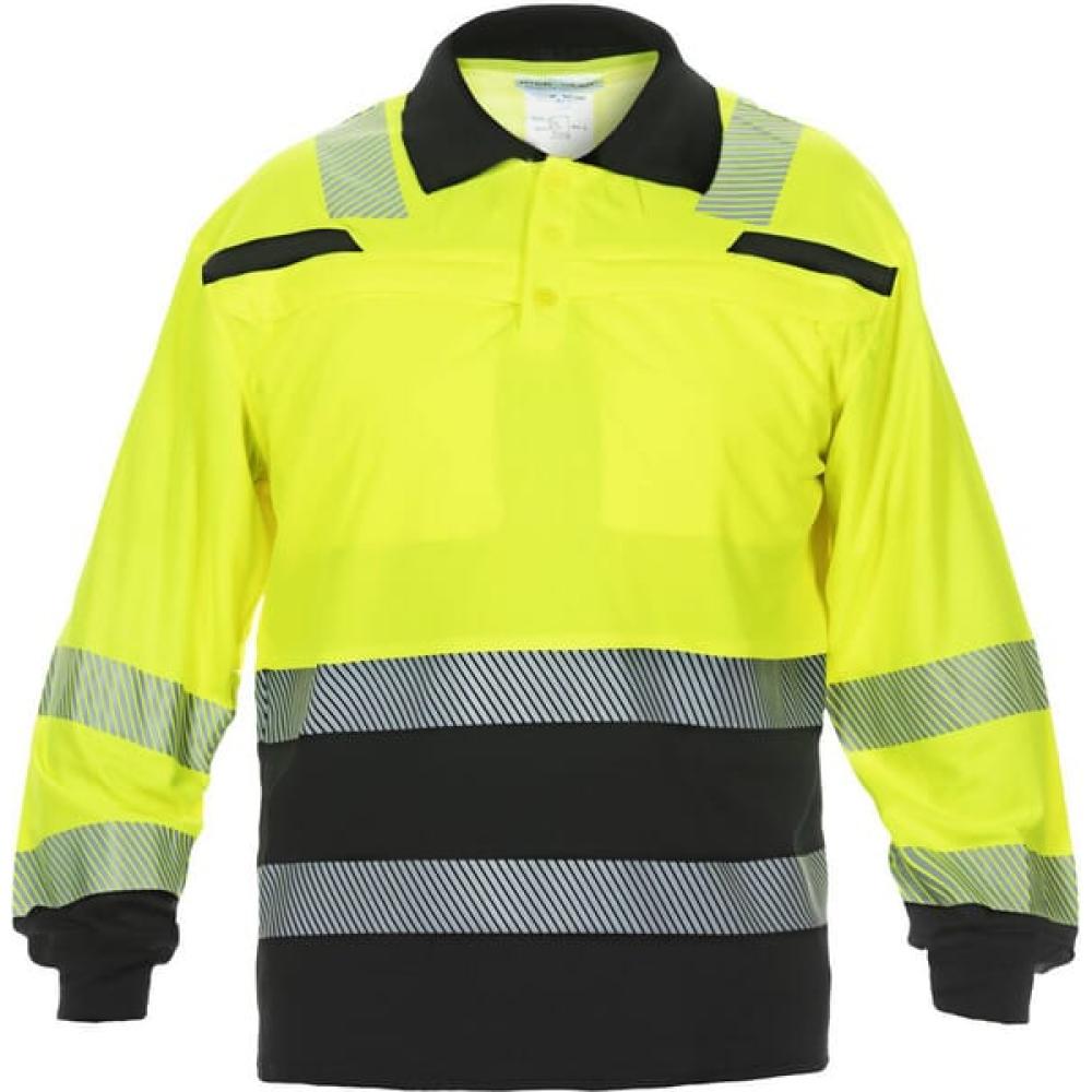 Poloshirt Tanna lange mouwen Trendy Hi-Vis geel/zwart maat S