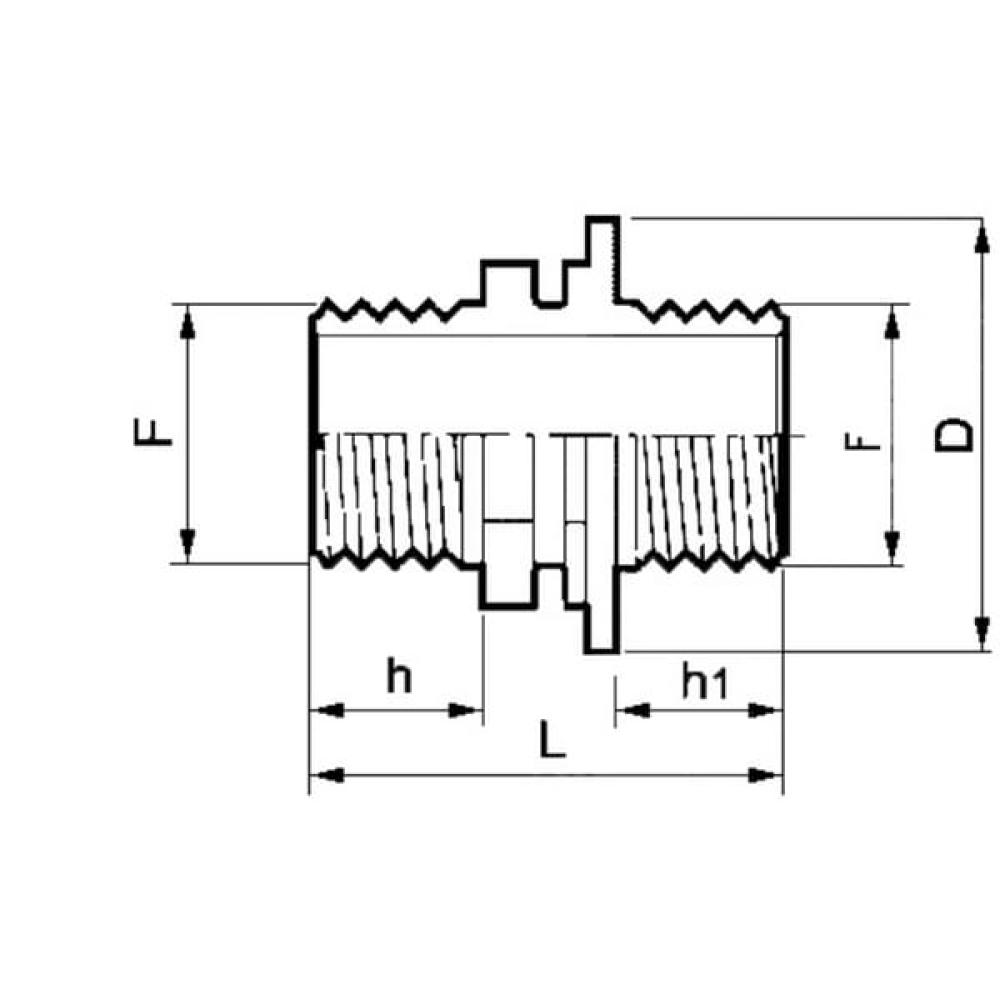 Nippel dubbel bu/bu 1 1/2"