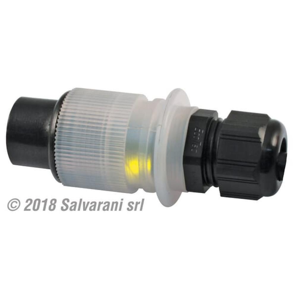 Stekker 3-polig 10A 12V, 2x LED
