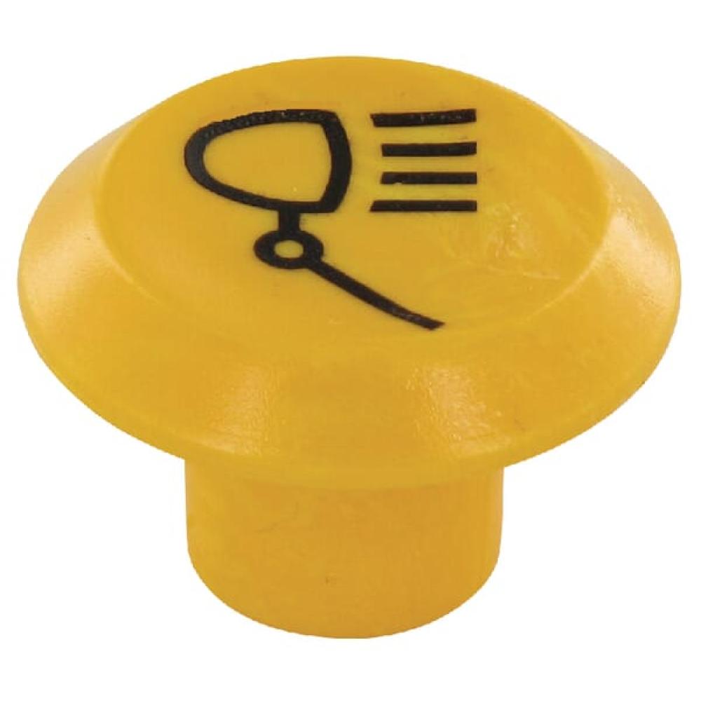 Embleem, werklamp, rond, geel