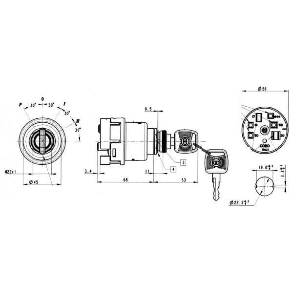 Contactschakelaar P-0-1-2-3, Cobo