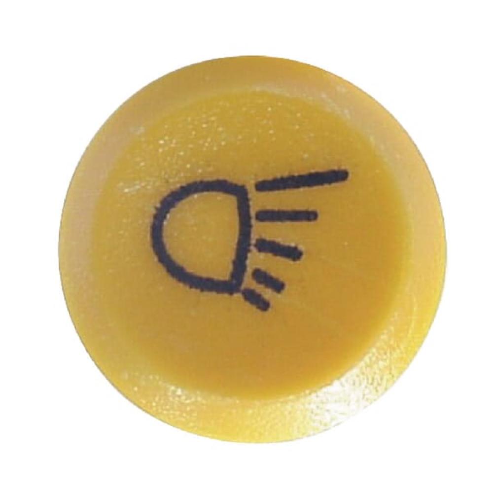 Drukschakelaar, werklamp, rond, geel