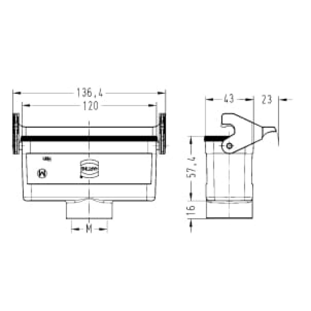 Koppelhuis 24B M32 boveninvoer
