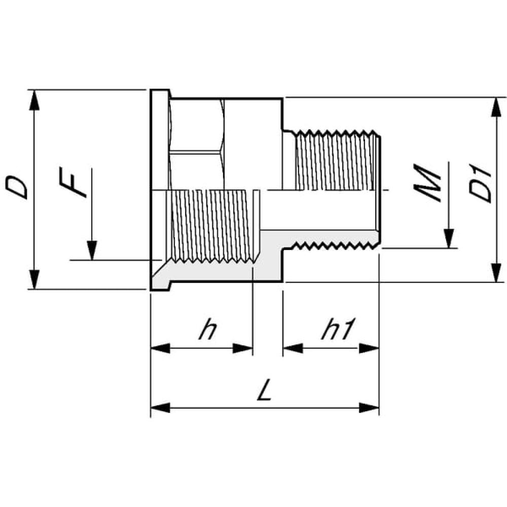 Verloopnippel bi/bu 1 1/2"x1 1/4"