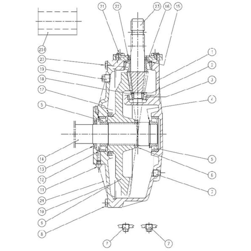 Tandwielkast L-154-A 7.75:1