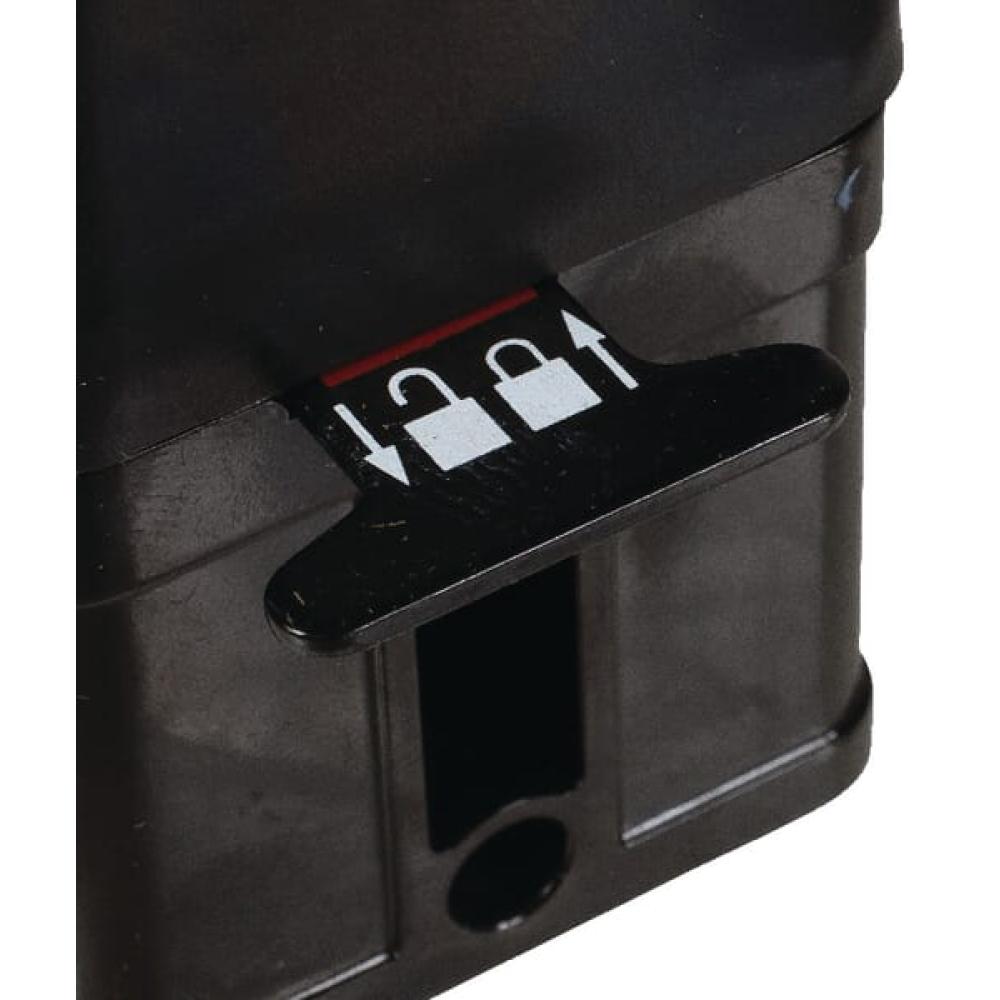 Angled front view with bag zipped and handles upright.