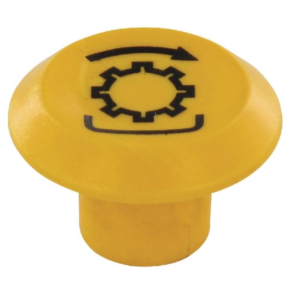 Embleem, aftakas, rond, geel