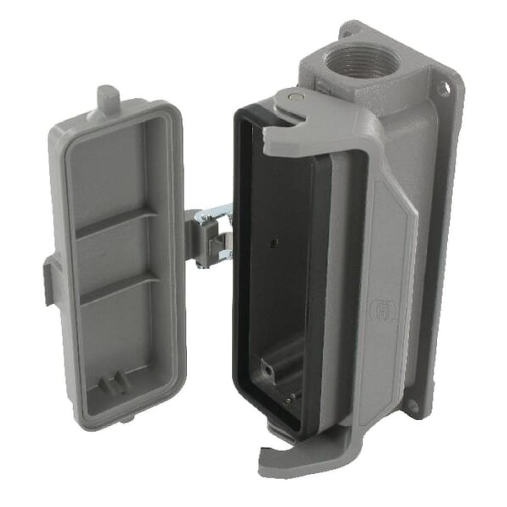 Angled front view with bag zipped and handles upright.