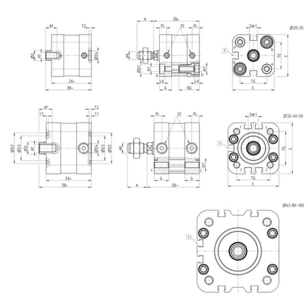 Compact cilinder Serie 32