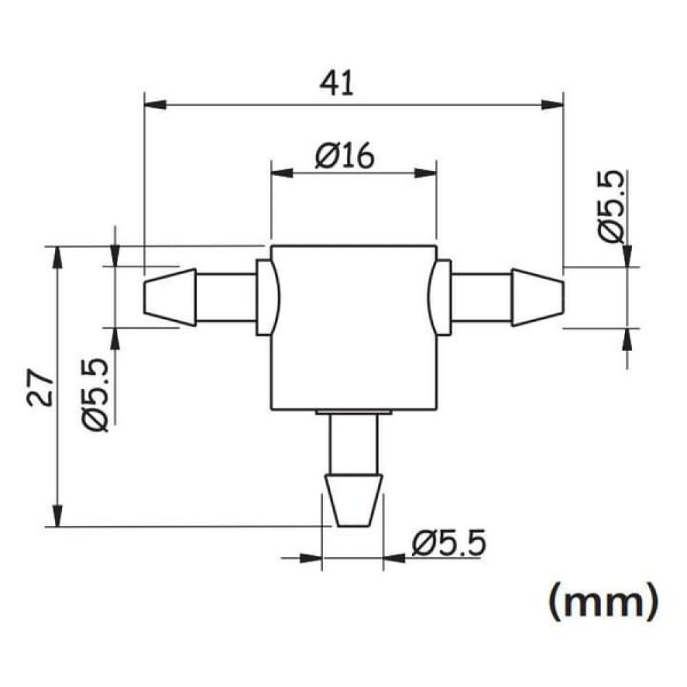 Rückschlagventil 3 Ausgänge, Ø5,5mm, für Schläuche mit 3-4mm Innendurchmesser
