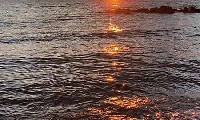 Sonnenuntergang am  Ostseestrand