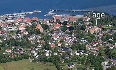 Lage des Ferienhauses, ca. 200 m vom Hafen