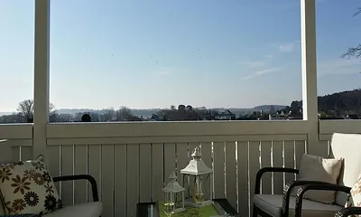 Balkon mit weiter Sicht Richtung Selliner See