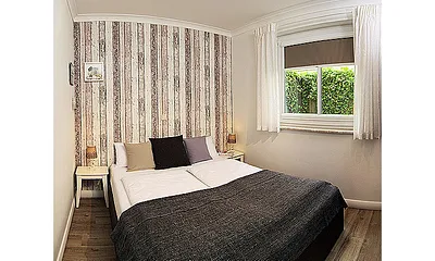 modernes Boxspringbett im Schlafzimmer