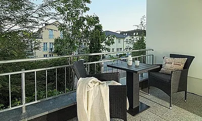 Balkon mit kleinem Ostseeblick