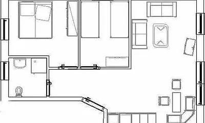 Grundriss der Wohnung (Kinderzimmer mit Etagenbett)