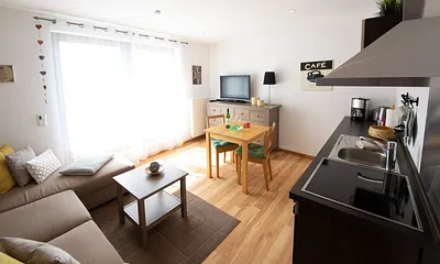 Wohnzimmer mit Küchenzeile