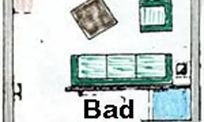 Grundriss der Ferienwohnung Typ 1 mit Terrasse