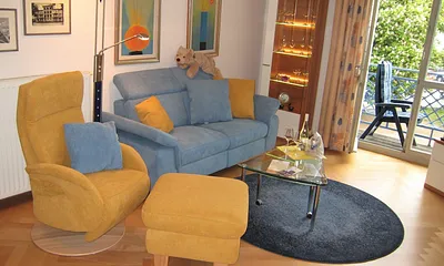 Wohnzimmer mit Meerblick - hier nicht zu sehen, ist aber wirklich so.