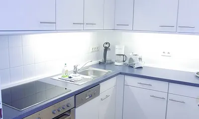 Einbauküche: Kühlschrank, Geschirrspüler, Herd