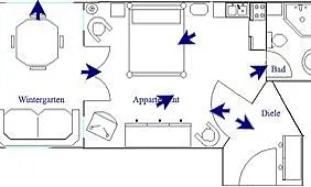 - Grundriss des Appartemements 3.1 der Villa Goodewind - 