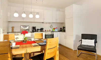 Der großzügige Eßbereich der Ferienwohnung "Inseltraum".