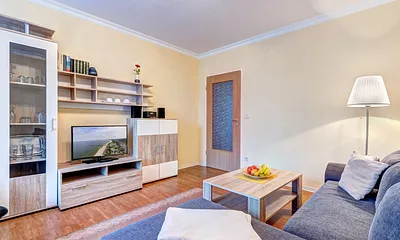 Wohnzimmer mit Flat-TV & freies W-LAN