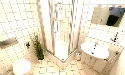 Das Bad unserer Ferienwohnung.