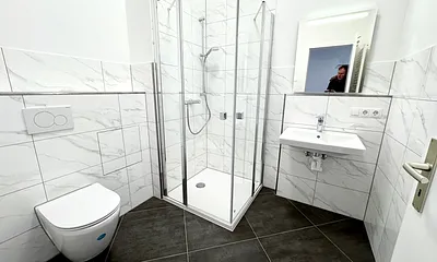 Das Bad unserer Ferienwohnung.